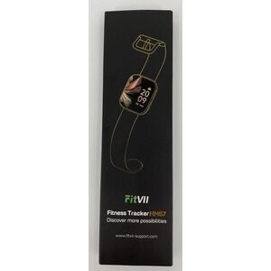 FitVII Fitness Tracker HM57 Smart Watch 45mm Silver Steel Band Android IOS BT